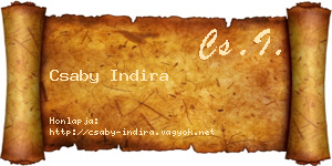 Csaby Indira névjegykártya